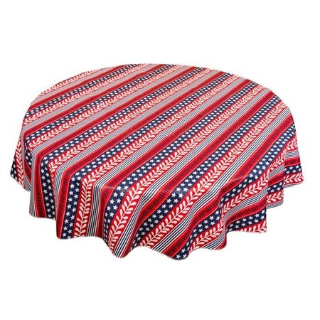 CARNATION HOME FASHIONS Carnation Home Fashions DFLN-6RD-AM 52 x 90 in. Americana Vinyl Flannel Backed Tablecloth in Red; White & Blue DFLN-6RD/AM
